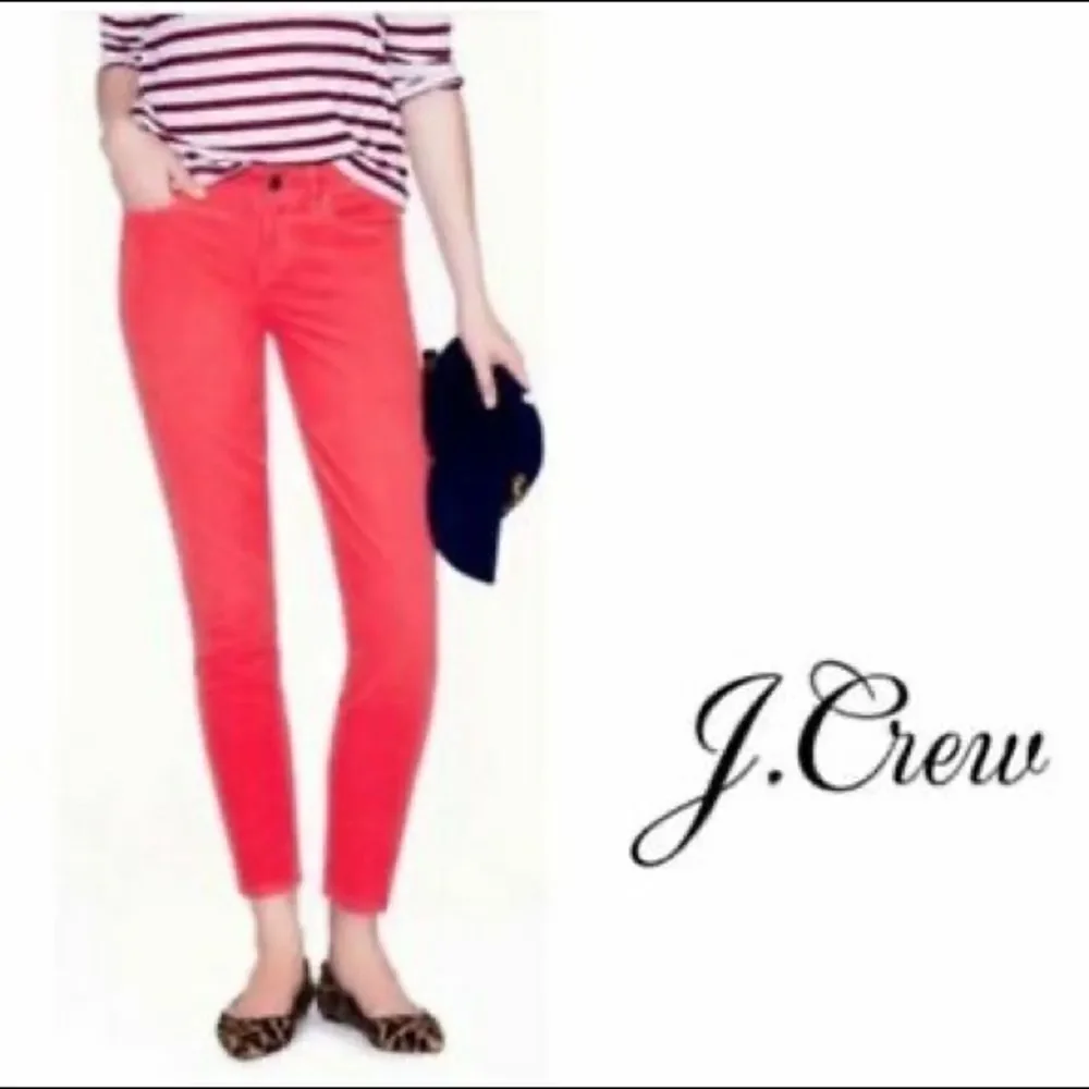 J CREW TOOTHPICK women's pink coral skinny ankle jeans‎
